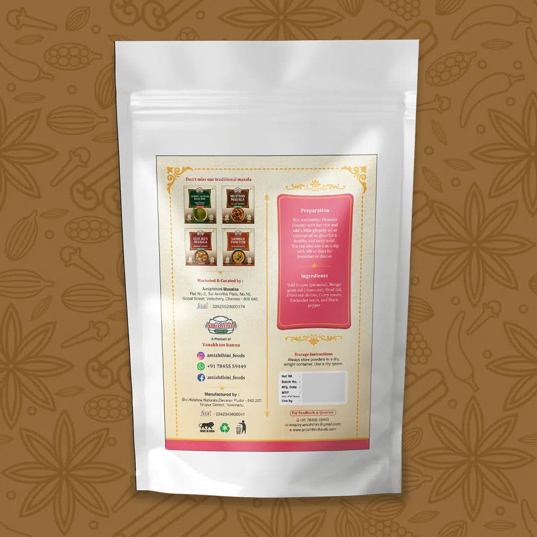 Pirandai Rice Mix Powder (பிரண்டை சாத பொடி) - Image 3